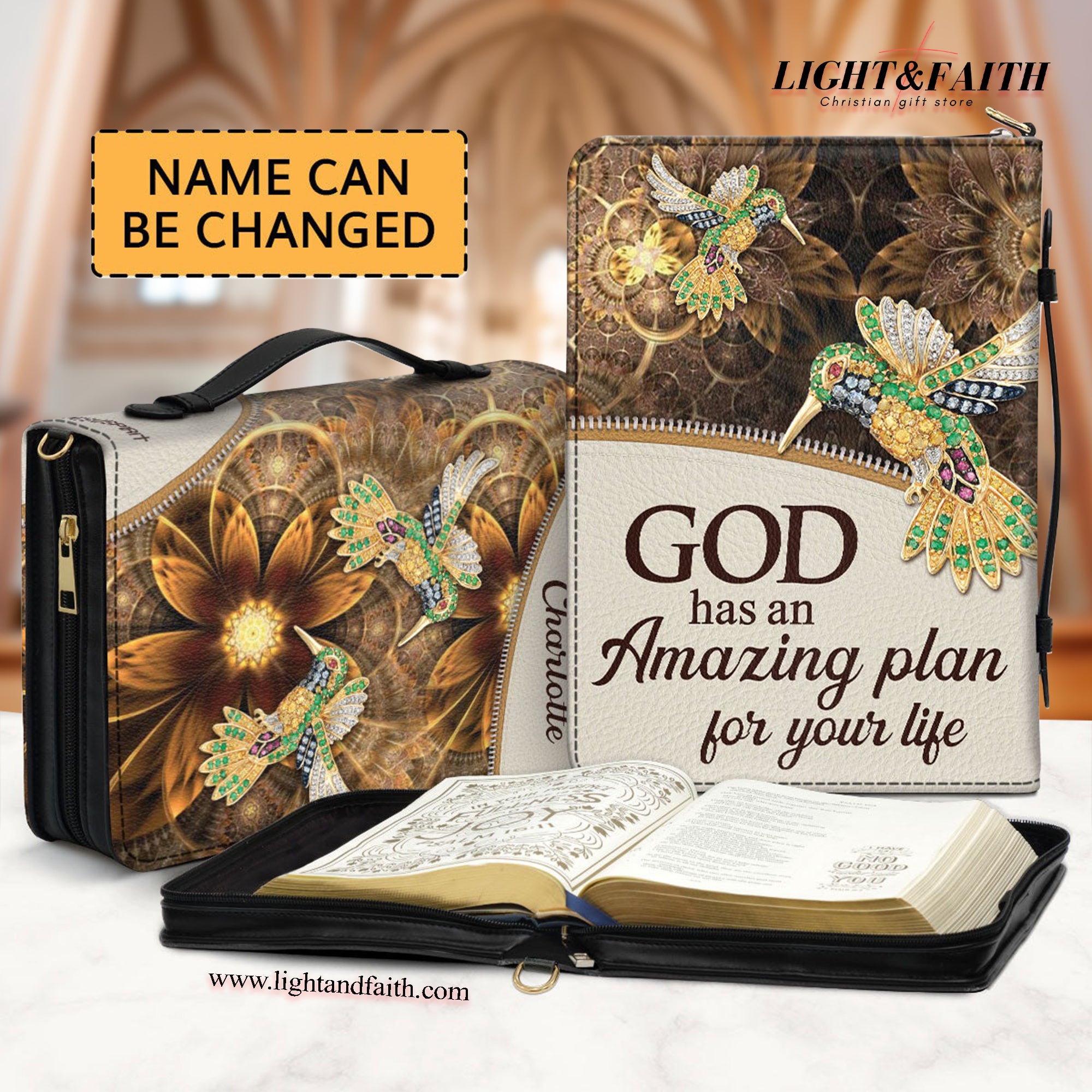 Amazing Plan's God Is For You Leather Book Cover, Must-Have Personalized Christian Bible Cover, Christian Gift, Bible Covers Jesus Gifts